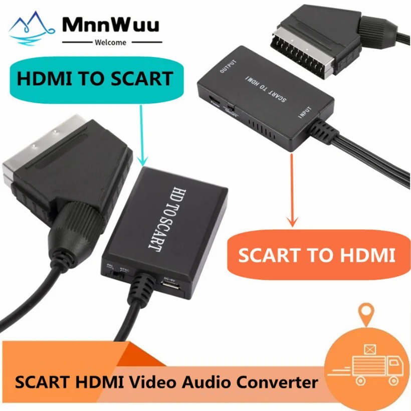 ตัวแปลงสัญญาณวิดีโอและเสียง HD - Scart To Hdmi บทวิจารณ์และราคา